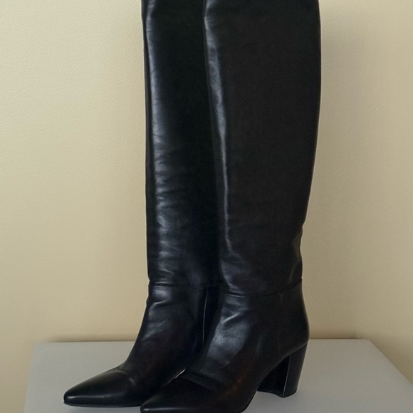 Prada Black Leather Heeled Boots - Picture 4 of 10